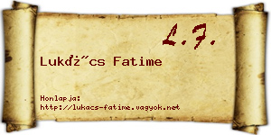 Lukács Fatime névjegykártya