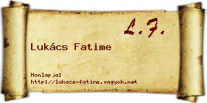 Lukács Fatime névjegykártya
