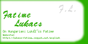 fatime lukacs business card